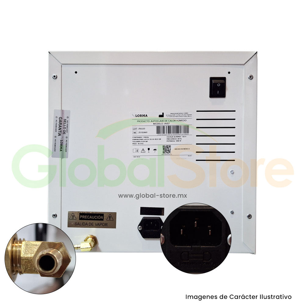 Autoclave de Vapor, Modelo AV-07, 12L