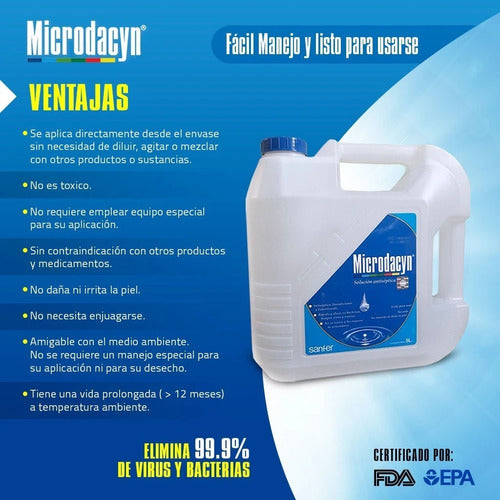 Solución Antiséptica de amplio espectro MICRODACYN®, 5 Lt